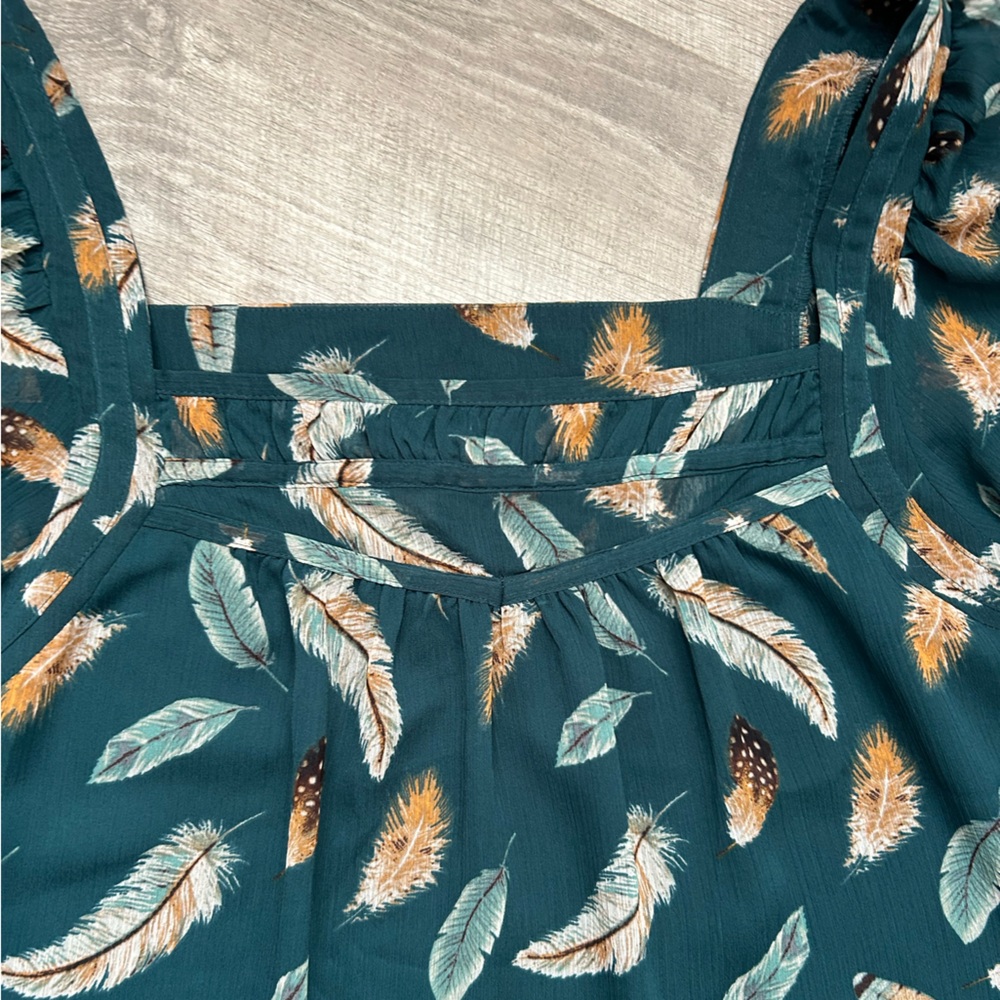 Feather Print Blouse | LOFT - Picture 3 of 7